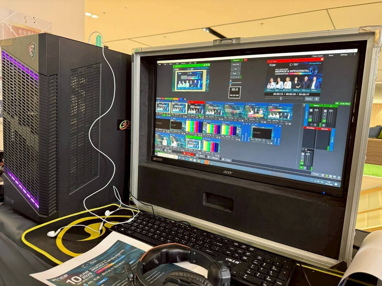 ระบบ Live Stream คอมพิวเตอร์ตัดต่อภาพสด งานสัมมนา ศิริราช