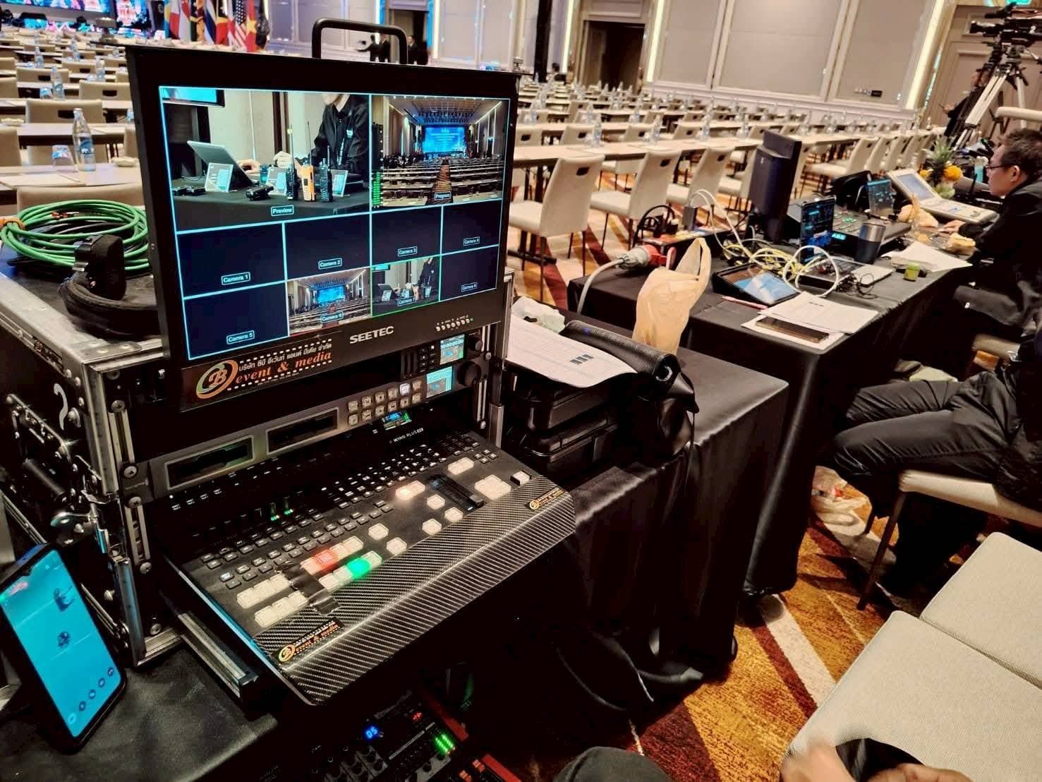 ระบบ OB switcher ถ่ายทอดสดงานประชุม เช่าทีมโปรดักชั่น ลุมพินี